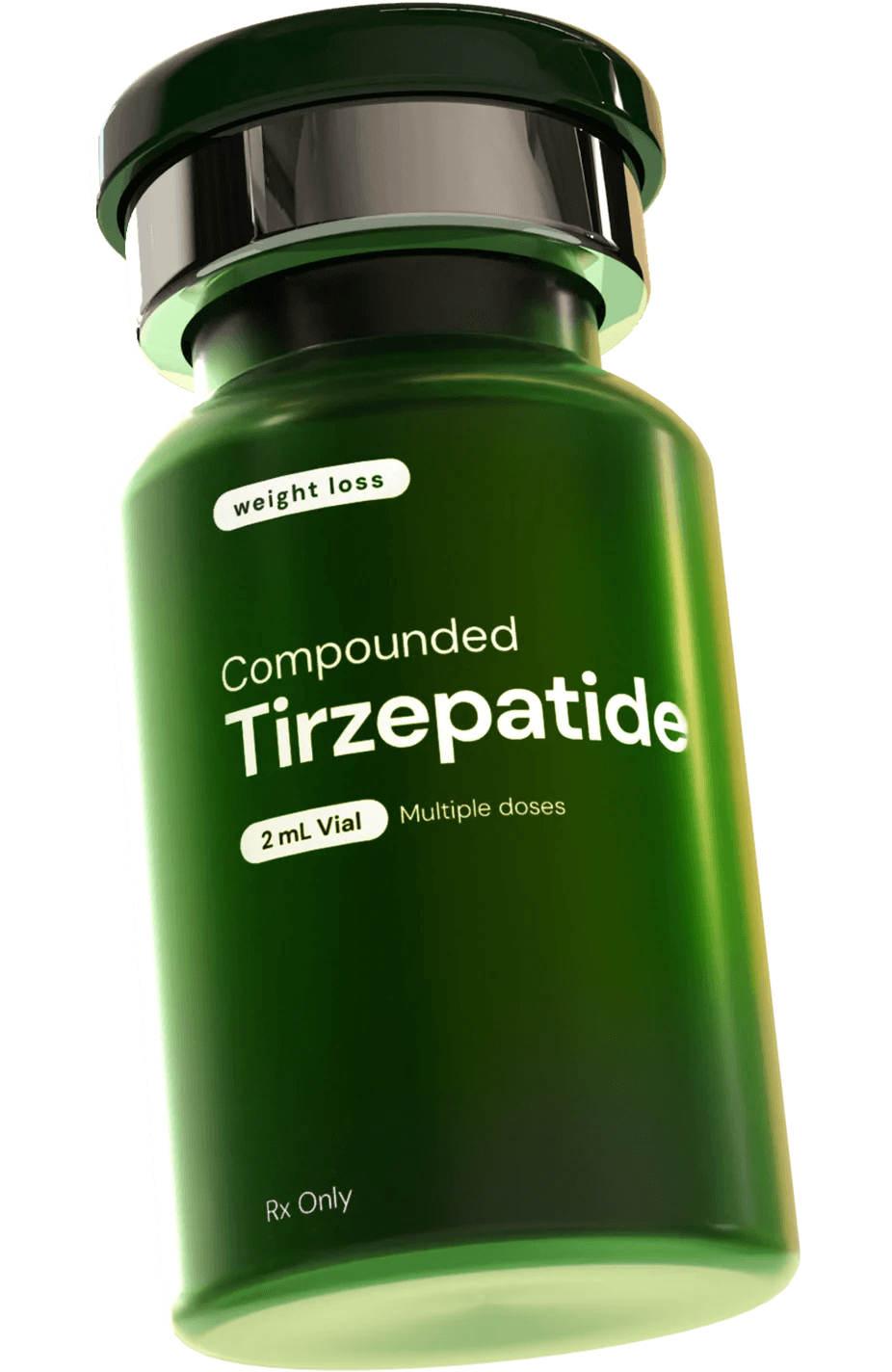 Green Obra Health tirzepatide vial render